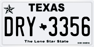 TX license plate DRY3356