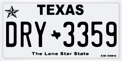 TX license plate DRY3359