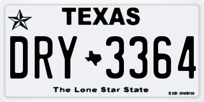 TX license plate DRY3364