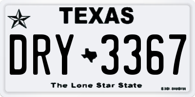 TX license plate DRY3367