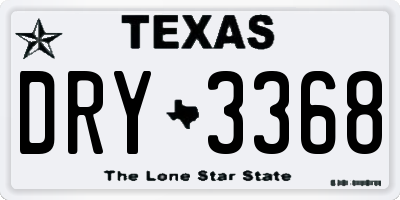 TX license plate DRY3368