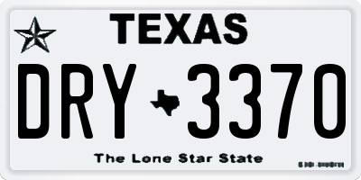 TX license plate DRY3370