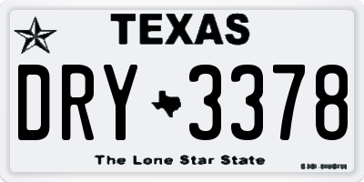 TX license plate DRY3378
