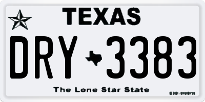 TX license plate DRY3383