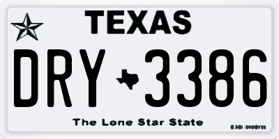 TX license plate DRY3386