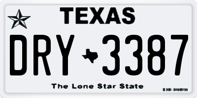 TX license plate DRY3387