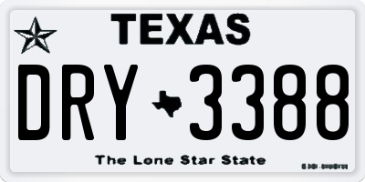 TX license plate DRY3388
