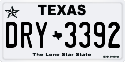 TX license plate DRY3392