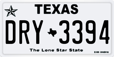 TX license plate DRY3394