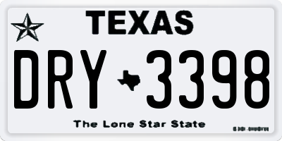 TX license plate DRY3398