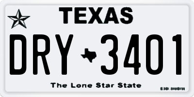 TX license plate DRY3401