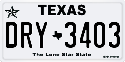TX license plate DRY3403