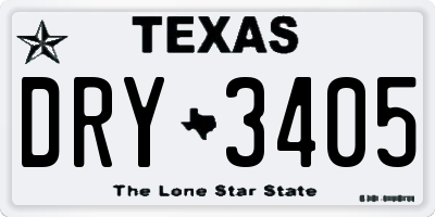 TX license plate DRY3405