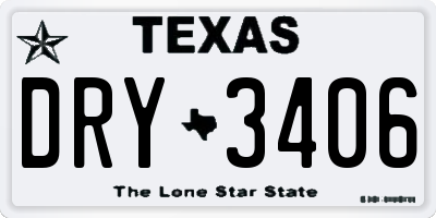 TX license plate DRY3406