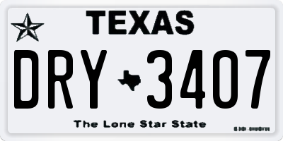 TX license plate DRY3407