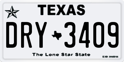 TX license plate DRY3409