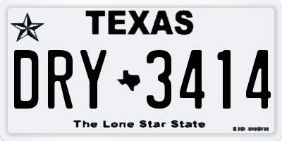 TX license plate DRY3414