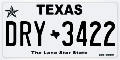 TX license plate DRY3422