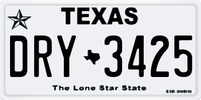 TX license plate DRY3425