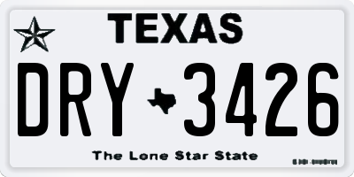 TX license plate DRY3426