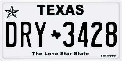 TX license plate DRY3428