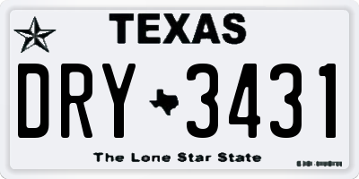 TX license plate DRY3431
