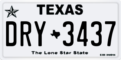 TX license plate DRY3437