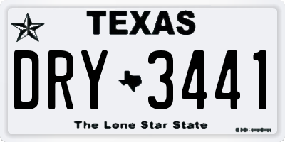 TX license plate DRY3441
