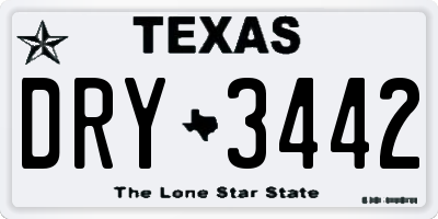 TX license plate DRY3442