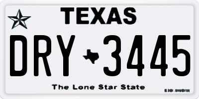 TX license plate DRY3445