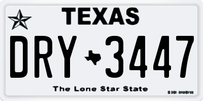 TX license plate DRY3447