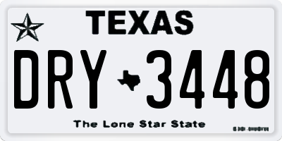 TX license plate DRY3448