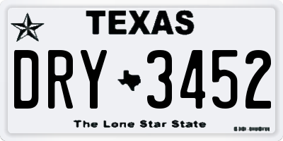 TX license plate DRY3452