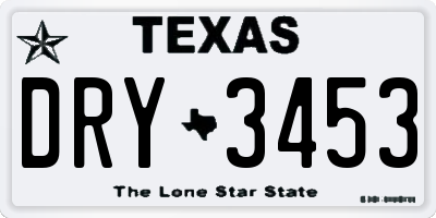 TX license plate DRY3453
