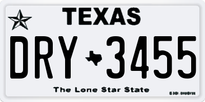 TX license plate DRY3455