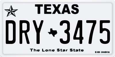 TX license plate DRY3475