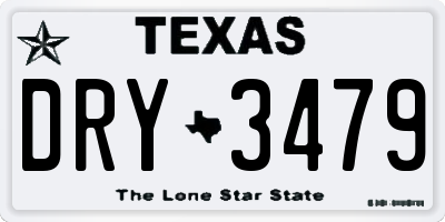 TX license plate DRY3479