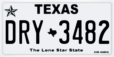 TX license plate DRY3482