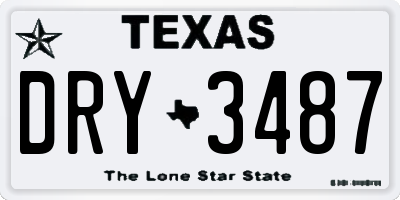 TX license plate DRY3487