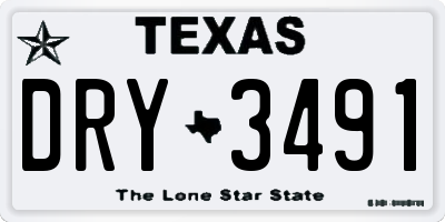 TX license plate DRY3491