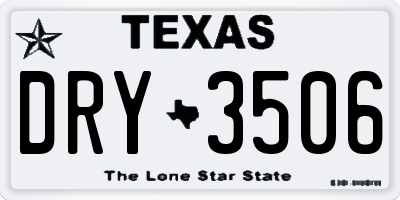 TX license plate DRY3506