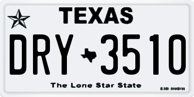 TX license plate DRY3510