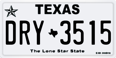 TX license plate DRY3515