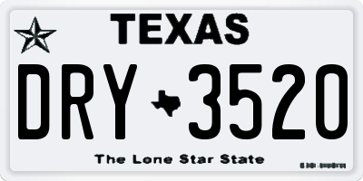 TX license plate DRY3520