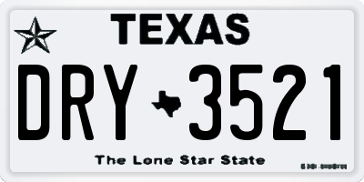 TX license plate DRY3521