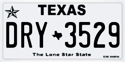 TX license plate DRY3529