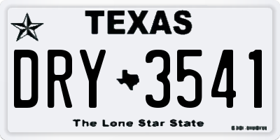 TX license plate DRY3541