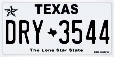 TX license plate DRY3544