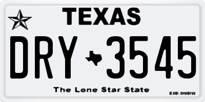 TX license plate DRY3545