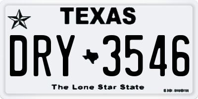 TX license plate DRY3546
